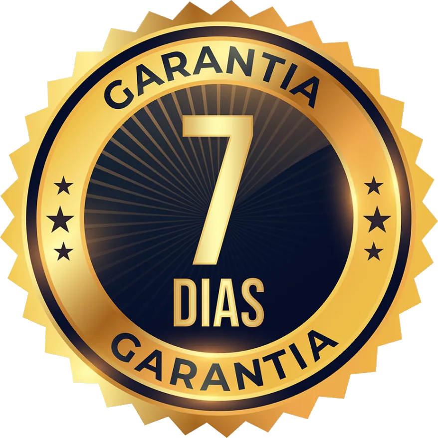 Selo dourado oficial de 7 dias de garantia incondicional
